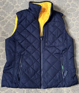 Lauren Ralph Lauren LRL Women's XS Reversible Puffer Vest Quilted Navy Yellow - Picture 1 of 7
