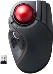 Elecom M-Ht1Drbk Wireless Trackball Mouse - Extra Large Ergonomic Design - Picture 1 of 7