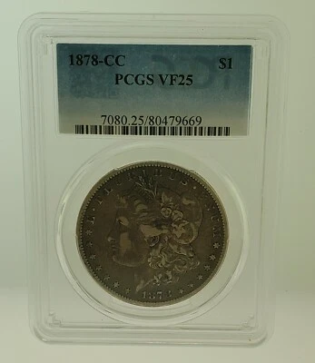 1878-CC Morgan Silver Dollar Coin Carson City PCGS VF25 Unique Toning and Patina - Image 1 of 4