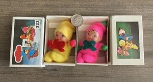 Vintage Matchbox Beanie Dolls Miniature 3" Pink & Yellow - Picture 1 of 5