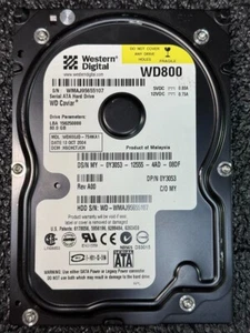 Dell Y3053 WD800JD-75HKA1 80GB 7.2K RPM 8MB Cache 1.5 Gb/s SATA HDD 3.5" - Picture 1 of 6