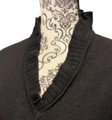 Suéter Sutton Studio para mujer talla XL 100 % cachemir plisado escote negro Foto 1 de 4