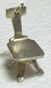 Vintage 3D Movable Marked Sterling Silver Swiveling Secretary Chair Charm - Picture 1 of 7