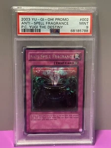 Yugioh PSA 9 MINT Anti-Spell Fragrance PCY-002 Secret Rare P.C. Yugi the Destiny - Picture 1 of 7