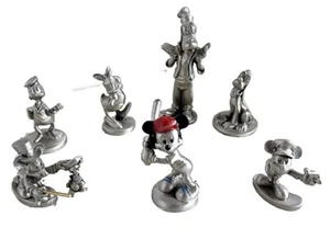 Lote de 7 figuras de peltre de Walt Disney Hudson MICKEY GOOFY PLUTO DONALD MARGARITA - Imagen 1 de 9