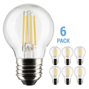 6 Pack LED Filament Bulbs 5.5W Globe G16.5 120V Medium E26 Base 2700K Warm White - Picture 1 of 12