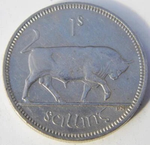 Moneda de plata chelín irlandés 1959 XF toro y arpa de alto grado EIRE schilling - Imagen 1 de 1