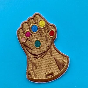 MARVEL AVENGERS INFINITY GAUNTLET THANOS EMBROIDERED APPLIQUÉ PATCH SEW OR IRON - Picture 1 of 1
