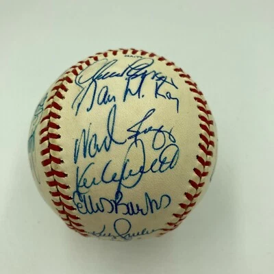 1990 All Star Game Team Signed Baseball Kirby Puckett Mark McGwire Ripken JSA  - Image 1 of 4