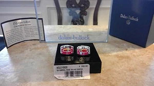 DOLAN BULLOCK BARREL cufflinks sterling silver & 14kt gold $280 DCL016600 - Picture 1 of 3