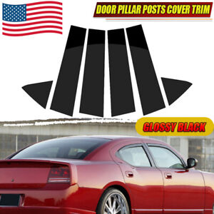 For Dodge Charger 2006 2007 2008 2009 2010 6pcs Window Pillar Posts Trim Cover