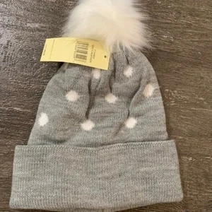 Colección 18 Gorro Gris Blanco Lunares Nuevo con Etiquetas Pom Pom Acogedor Cálido Sombrero Invierno - Imagen 1 de 4
