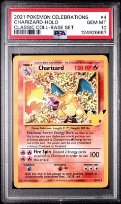 PSA 10 Charizard Celebrations Classic 4/102 Holo Base Set Pokemon Card 2021 - Image 1 of 2