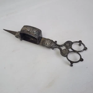 Antike Eisen Kerzendocht Trimmer Schnupftabak Fußschere um 1800 - Bild 1 von 12