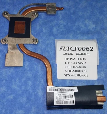 LTCF0062 - HP DV7-1424NR Laptop CPU Heatsink 490503-001 - Image 1 of 2