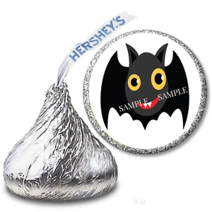 Halloween Favors Hershey Kiss Labels Spooky Black Bat Hershey Candy Wrappers - Picture 1 of 1