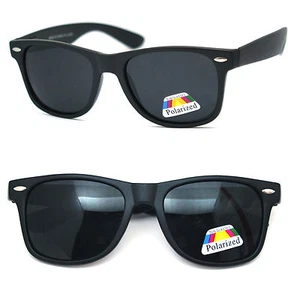 Polarized Men Women Retro Square Frame Spring Hinge Sunglasses Rubberized Black - Picture 1 of 4