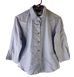 MaxMara Weekend Womens Medium Cotton Button Front Collared Shirt Blouse Purple - Picture 1 of 7