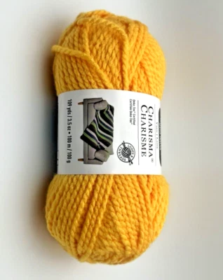 Charisma Loops & Threads YELLOW Yarn Acrylic Lot 99075 3.5 oz 109 yds #5 Bulky - Image 1 of 4