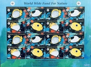MICRONESIA WWF BUTTERFLY FISH STAMPS 1997 MNH MARINE LIFE WORLD WILDLIFE FUND - Picture 1 of 1