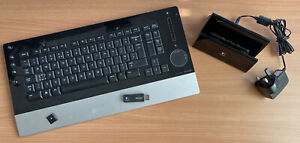 Logitech Dinovo Edge Cordless Keyboard 867777-0120 Bluetooth & Charging Dock