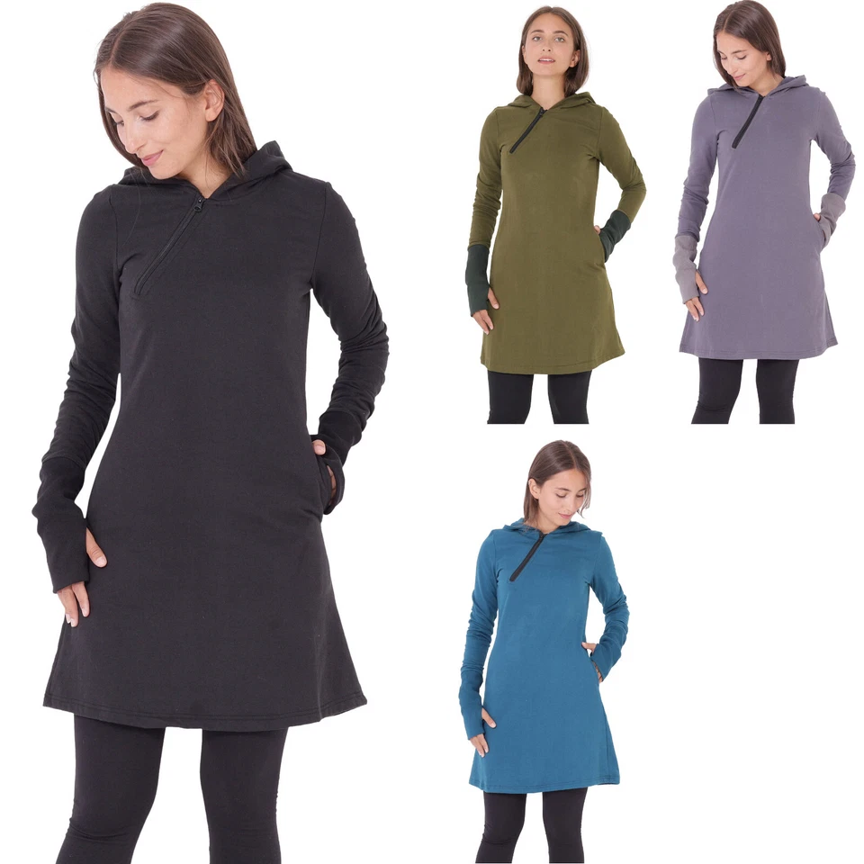 PUREWONDER Sweat-Kleid mit Kapuze Einfarbig dr17 - Bild 1 von 1