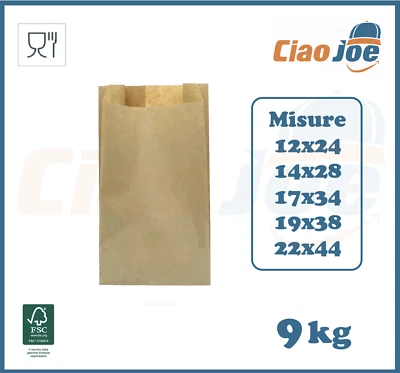 Sacchetti Carta Avana pane pizza frutta dolci buste alimenti 9 kg