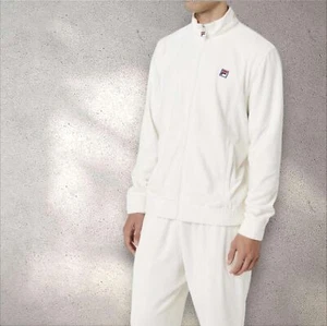 Set completo casual uomo Fila tinta unita Gardenia velluto tute nuovo con etichetta - Foto 1 di 7