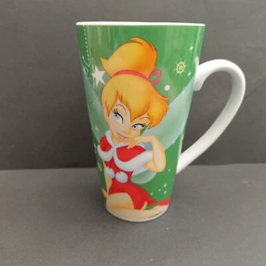 Disney Store Tinkerbell in Santa Claus Christmas Suit Coffee Latte Tea Tall Mug - Picture 1 of 7
