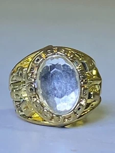 High School Class Ring Charm Glass Imitation Gumball 1990 Silver tone Vintage - Picture 1 of 7