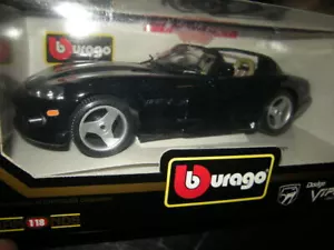 1:18 Bburago Dodge Viper RT/10 1993 negro/negro en embalaje original - Imagen 1 de 1