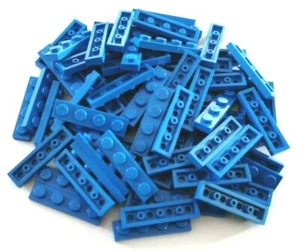 LEGO® Basic 70 Stück Platten Plättchen Plates 1/3 flach blau blue 1x4 #3710 - Bild 1 von 1