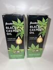 2 pac Jamaican Black Castor Oil, Organic  Castor Oil Cold Pressed Glass Bottle