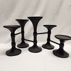 Artemis Black Pillar Hinged Candle Holder Centerpiece Unsigned  ? Pottery Barn ?
