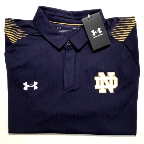 Notre Dame Fighting Irish Under Armour HeatGear Polo Men's Blue New Large Cover
