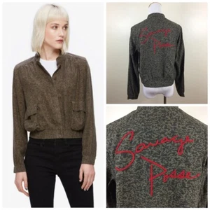 Neu mit Etikett Obey Camouflage Print BERINGBRIDGE rot SAVAGE POSSE Applikation kurze Jacke Damen XS - Bild 1 von 9