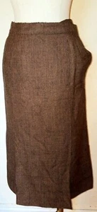 Vintage Christian Dior Brown  Front Pleated Wool Skirt Size S  - Picture 1 of 6