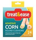 48 x CORN FOAM CUSHIONS PADS ADHESIVE RING PLASTERS  PAIN RELIEF  ROUND PADS