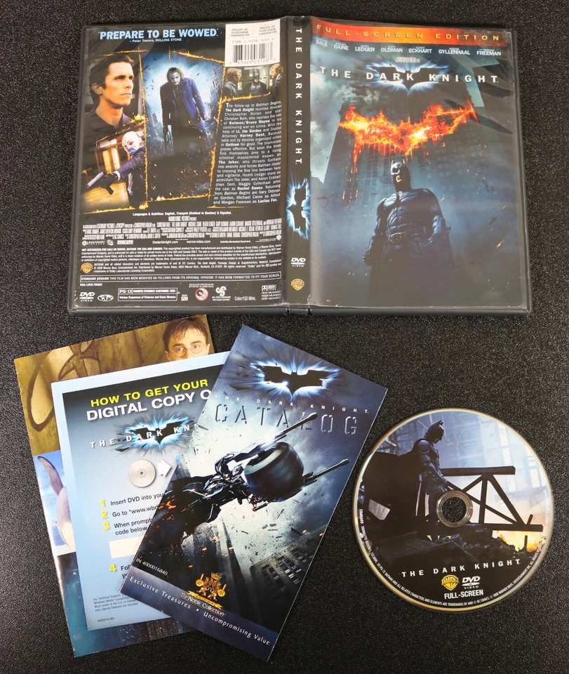 DC The Dark Knight Full Screen Edition Disc + Case 2008 - Image 1 of 1