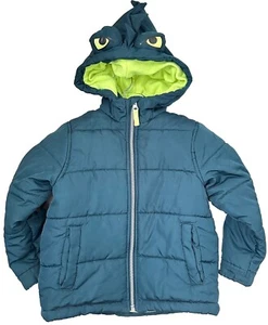 Carters Coat Puffer Ski Snowboarding Dragon Dinosaur Monster Hooded Green S/4 - Picture 1 of 7