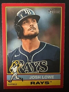 2025 Topps Heritage Josh Lowe #228 Red Border Tampa Bay Rays - Picture 1 of 2