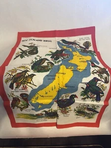 Vintage einheimische Vögel Neuseelands Küche Geschirrtuch Leinen/Baumwolle Neu ohne Etikett - Bild 1 von 6