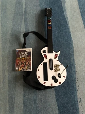 Nintendo Wii Guitar Hero Gibson Les Paul wireless rosso ottano testato e aerosmith  - Immagine 1 di 4