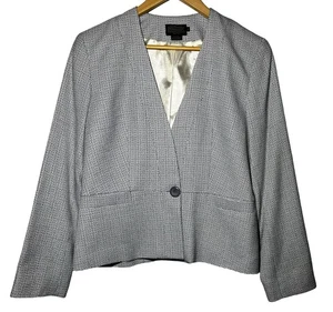 Pendleton Blazer Womens 8 Tweed Wool Blend Lined Classic Jacket Blue Gray NWOT - Picture 1 of 9
