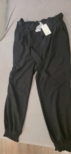 NWT Grace Karin Black Wide Leg Paperbag Flowy Dress Pants Plus Size 2XL New - Picture 1 of 7