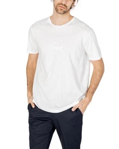 Armani Exchange Crew Neck Tee AX Logo Style Men White Shirts - Picture 1 of 4