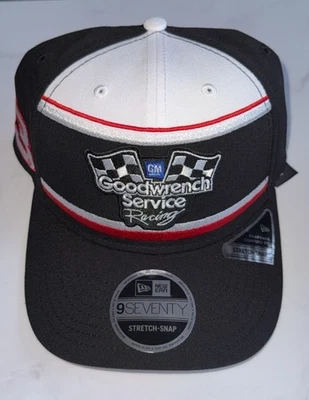 Chapéu elástico Dale Earnhardt New Era Goodwrench Service 9SEVENTY preto/branco - Imagem 1 de 4