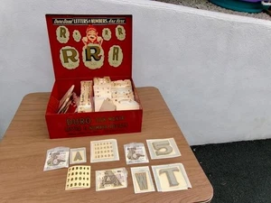 OLD DURO DECAL CO. SIGN MAKER LETTER & NUMBER DECALS METAL STORE DISPLAY BOX - Picture 1 of 20