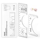 2p T-Shirt Alignment Ruler,Transparent Acrylic T Shirt Ruler with 1 Tape Measure