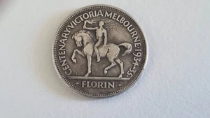 1934 1935 Australian Melbourne Centenary Florin Collector Token Filler Coin Rare - Picture 1 of 2